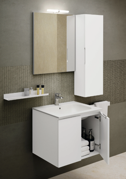QUB08 - Single vanity unit with towel rail by Gruppo Geromin - view 3